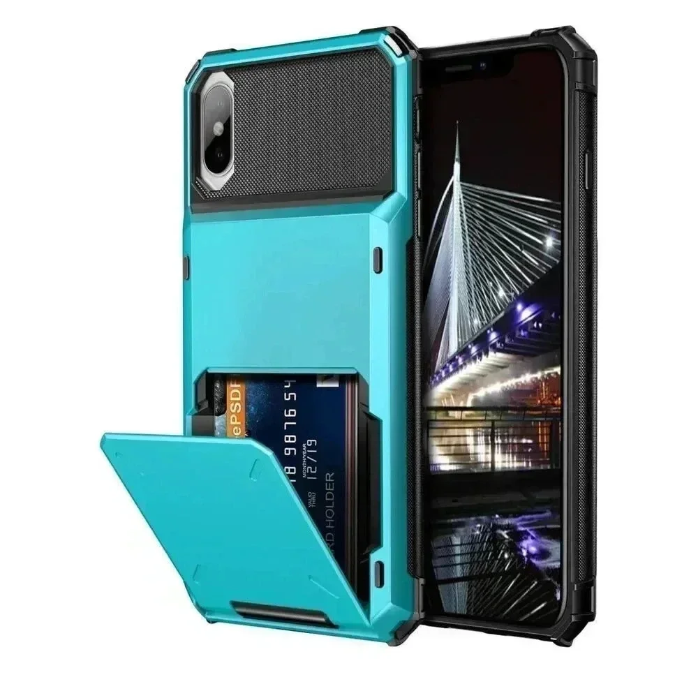 Vofolen‎ Case For iPhone XS Max Wallet ID Slot 4 Credit Card Holder Light Blue